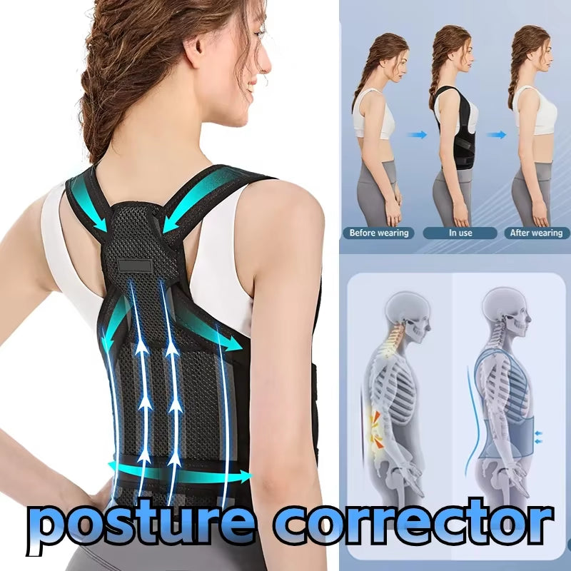 Posture Corrector Back Orthopedic Straps for Men and Women Fully Adjustable Spinal Brace Comfortable Effective Upper Back Brace