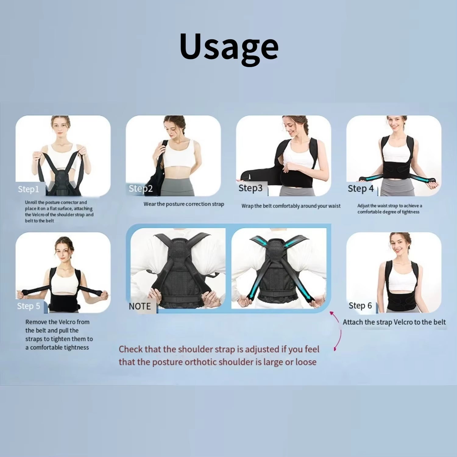 Posture Corrector Back Orthopedic Straps for Men and Women Fully Adjustable Spinal Brace Comfortable Effective Upper Back Brace